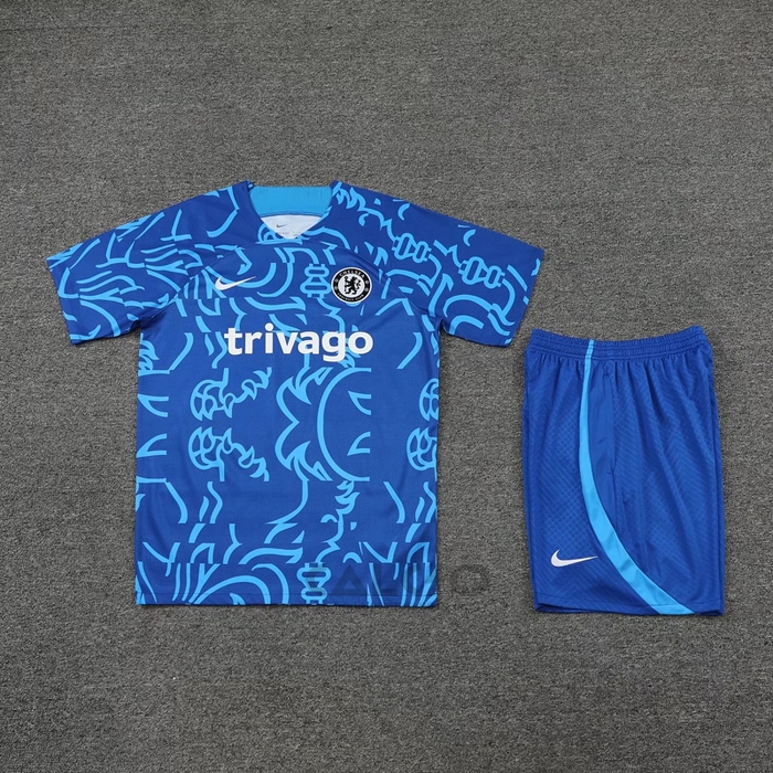 Tuta da Track Chelsea Manica Corta 2022-2023 Blu - Pantaloncini